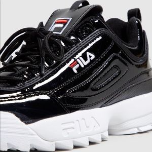 shiny fila disruptor shoes!!
